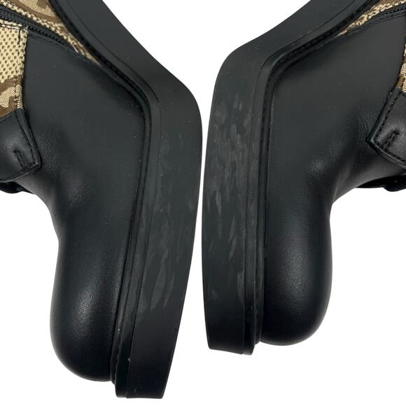 Gucci Flores Calfskin Monogram Double GG Ankle Boots Camel Ebony Size 36 - Picture 15 of 16